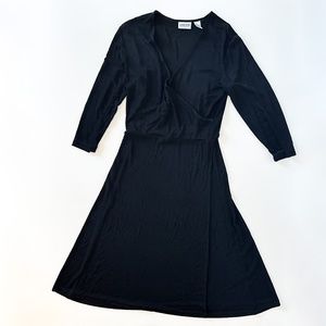 Chico's Travelers Wrap Dress Midi 3/4 Sleeve